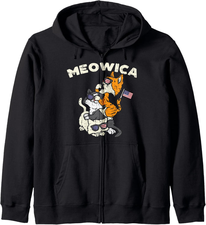 Meowica Kitten Cats American Flag USA Pet 4th Of July Fourth Kapuzenjacke