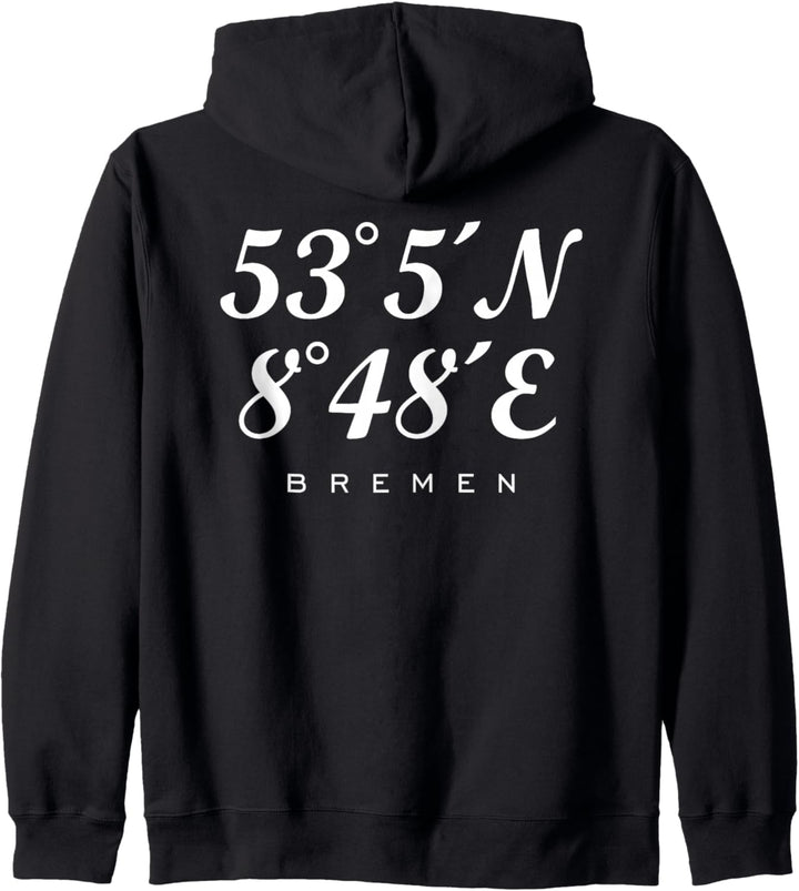 Bremer Koordinaten (Weiss) Bremen Kapuzenjacke