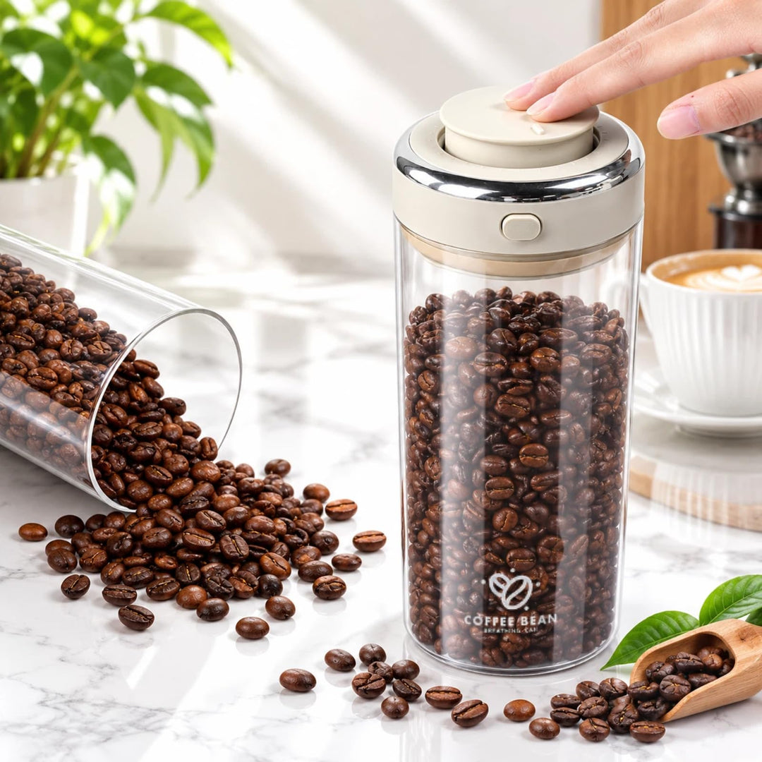 Kaffeedose Luftdicht Glas 1,7 L Mit Aroma Ventil | Glasbehälter Mit Frischhalteventil, Für Kaffee, B