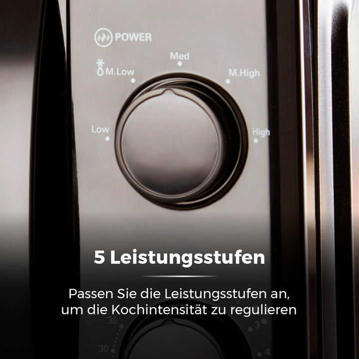 Tower T24034BLK 20 Liter 700W Manuelle Mikrowelle mit 5 Leistungsstufen und einem 35 Minuten Timer -