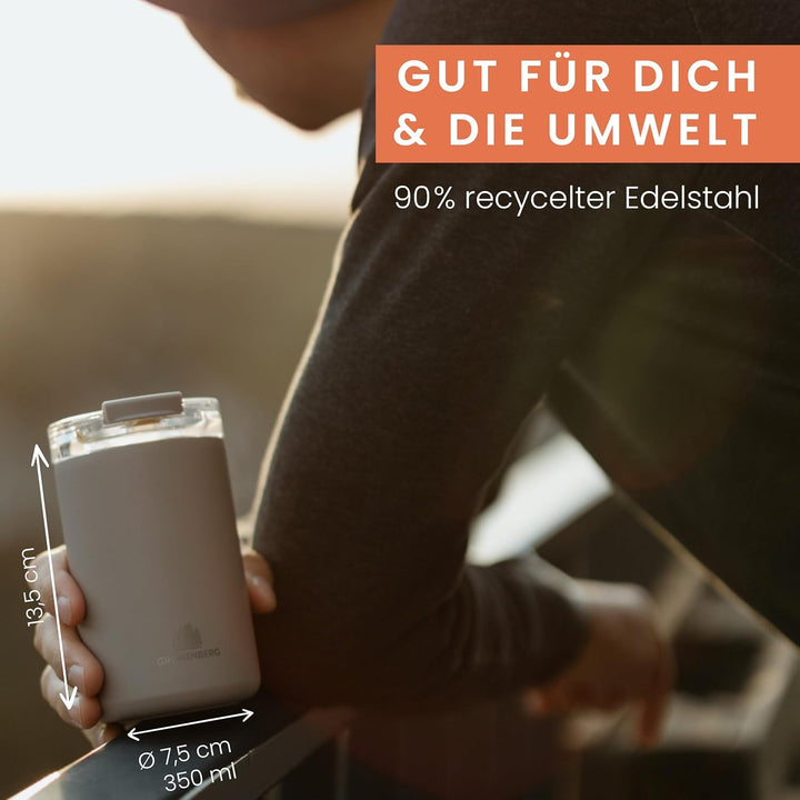 Groenenberg Thermobecher 350 oder 470ml | Kaffeebecher to go 100% Auslaufsicher | Hält mind. 4 h hei