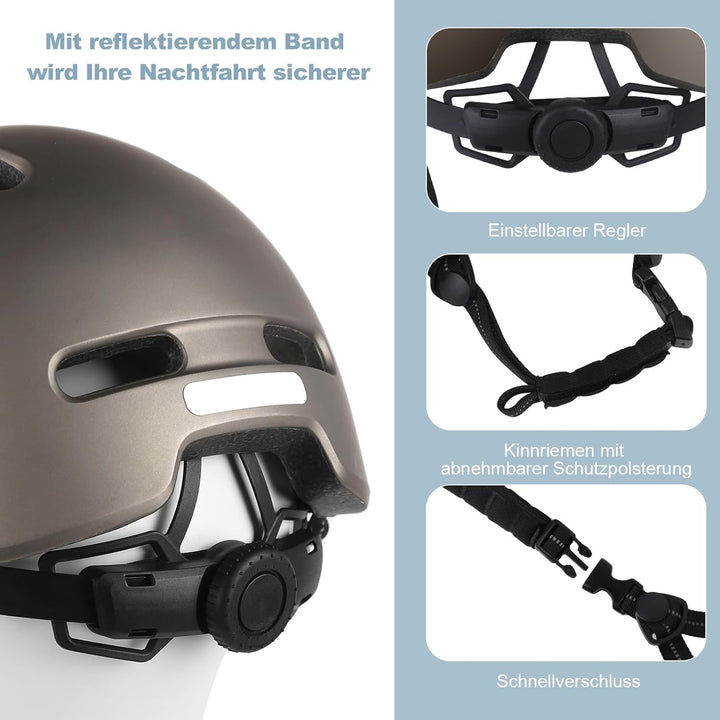 Shinmax Fahrradhelm für Damen und Herren, Einstellbarer Helm mit Visier & Sonnenschutz, Leicht & Bel