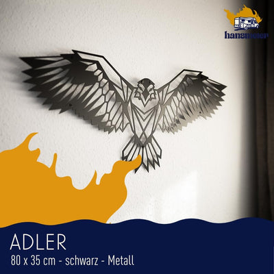 Hansmeier® Wanddeko Metall Adler | 80 x 35 cm | Wasserfest | Wandbild für Aussen und Innen | Metalld