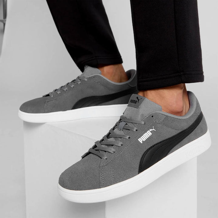 PUMA Unisex Smash 3.0 Sneaker 37.5 EU Gray Tile Puma Black Puma White, 37.5 EU Gray Tile Puma Black