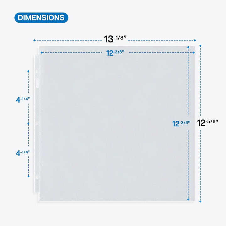 Dunwell Scrapbook-Nachfüllseiten, 30,5 x 30,5 cm, super schwer, passend für 3-Ring-Scrapbooking-Ordn