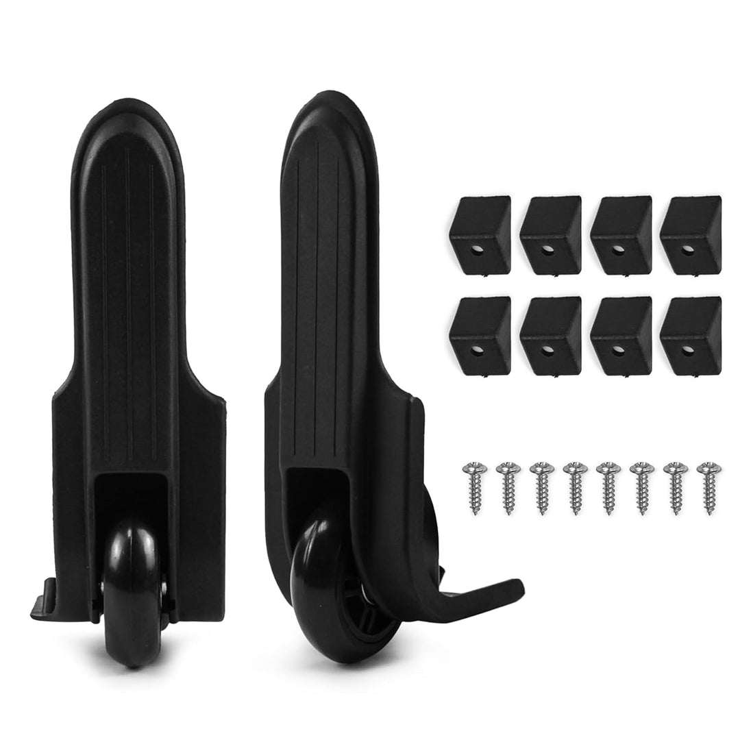 GUGULUZA Ersatzräder für Weichschalen Hartschalen-Koffer Gepäck und Reisekoffer,Paare, Schwarz D011