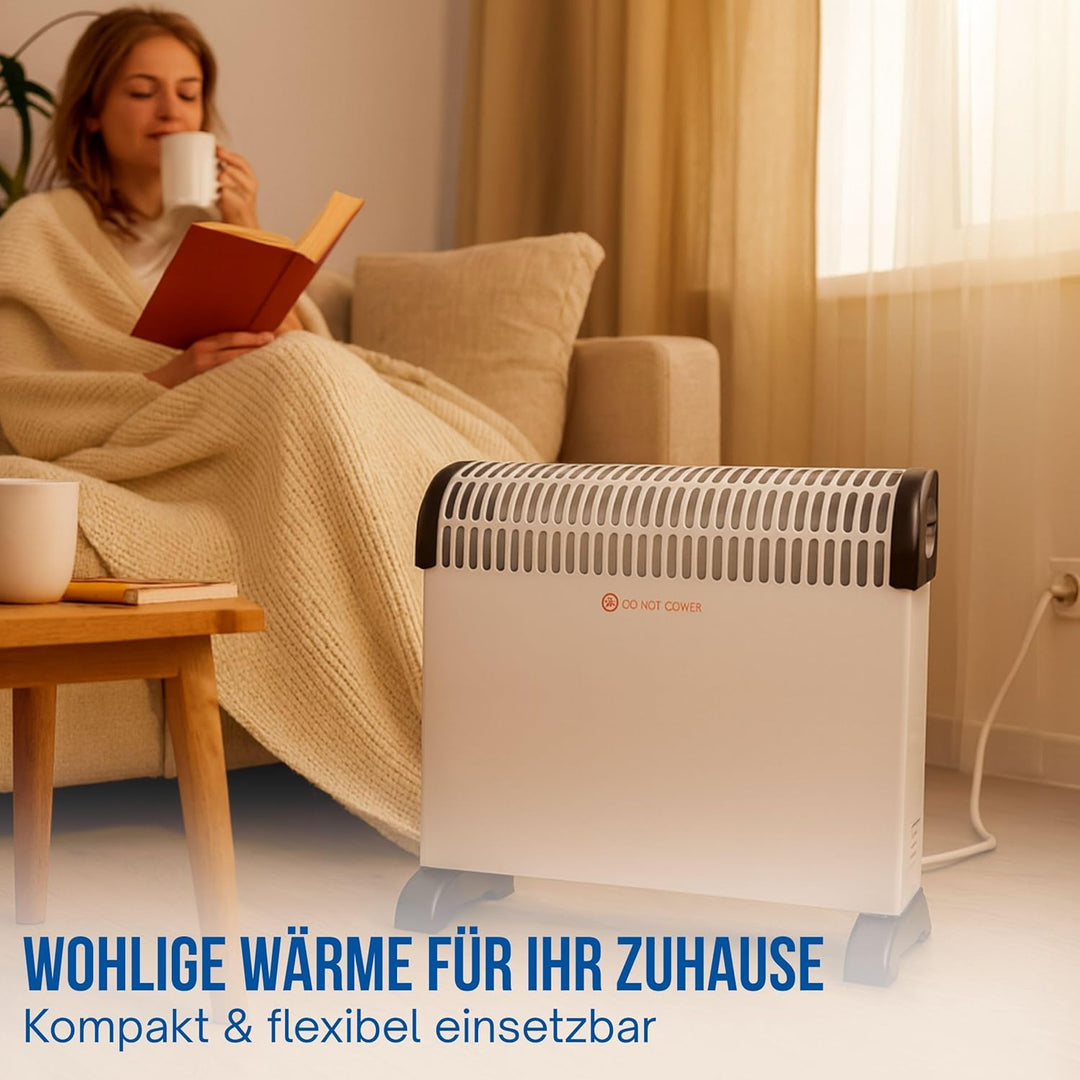 elasto – Heizlüfter "Kompakt" 2000W inkl. Turbogebläse für 20-30 m² – tragbares Heizgerät mit Thermo