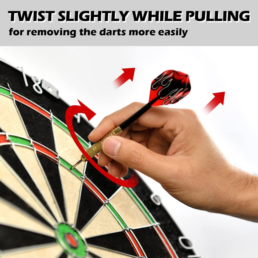 Linkvisions Dartscheibe mit klammerfreiem Bullseye, 18 g Stahlspitze, Dartscheiben-Montagesets entha