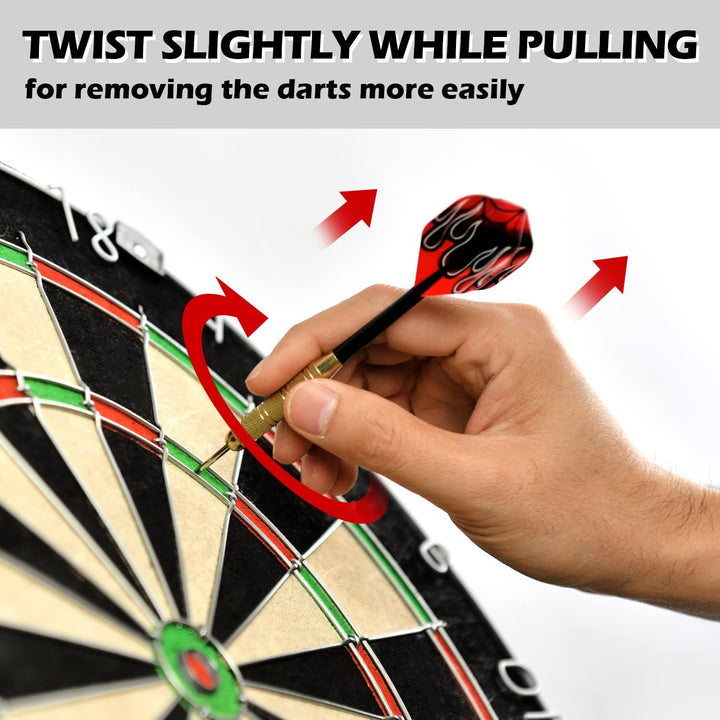 Linkvisions Dartscheibe mit klammerfreiem Bullseye, 18 g Stahlspitze, Dartscheiben-Montagesets entha