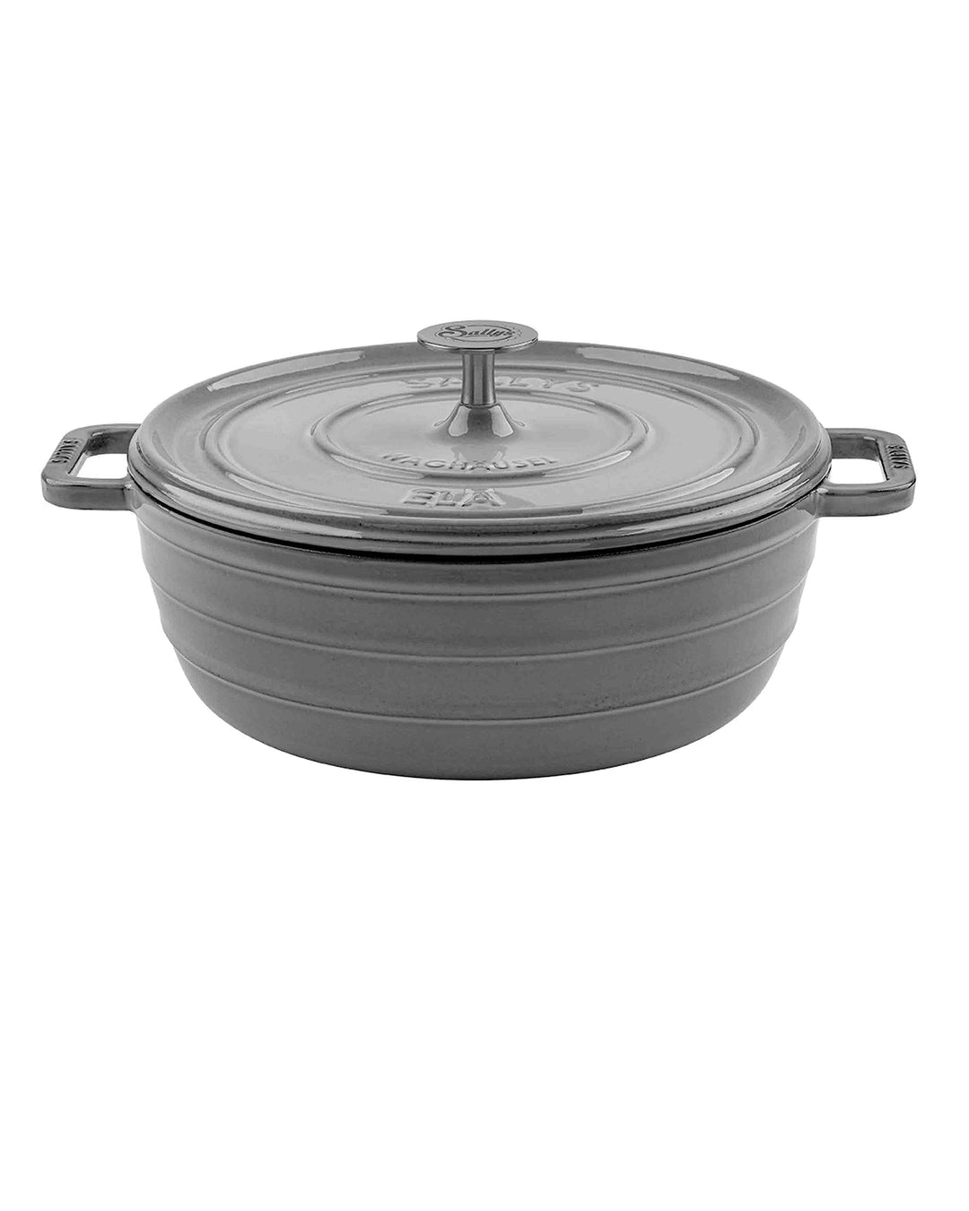 Sallys 'Ela' Deluxe Gusseisentopf - Robustes und Hochwertiges Kochjuwel für Perfektes Garen (Smokey