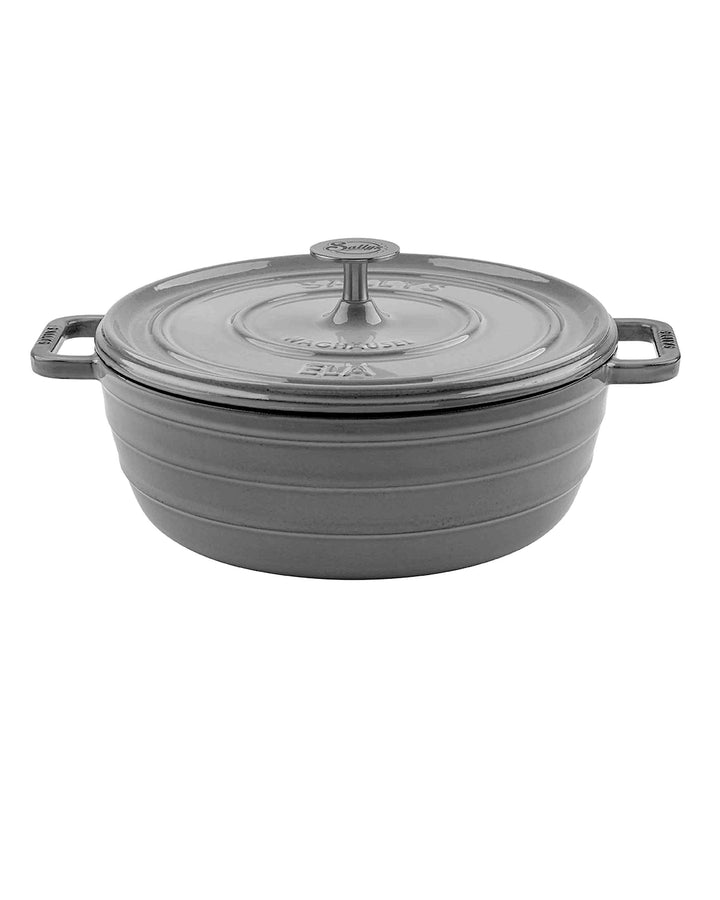 Sallys 'Ela' Deluxe Gusseisentopf - Robustes und Hochwertiges Kochjuwel für Perfektes Garen (Smokey