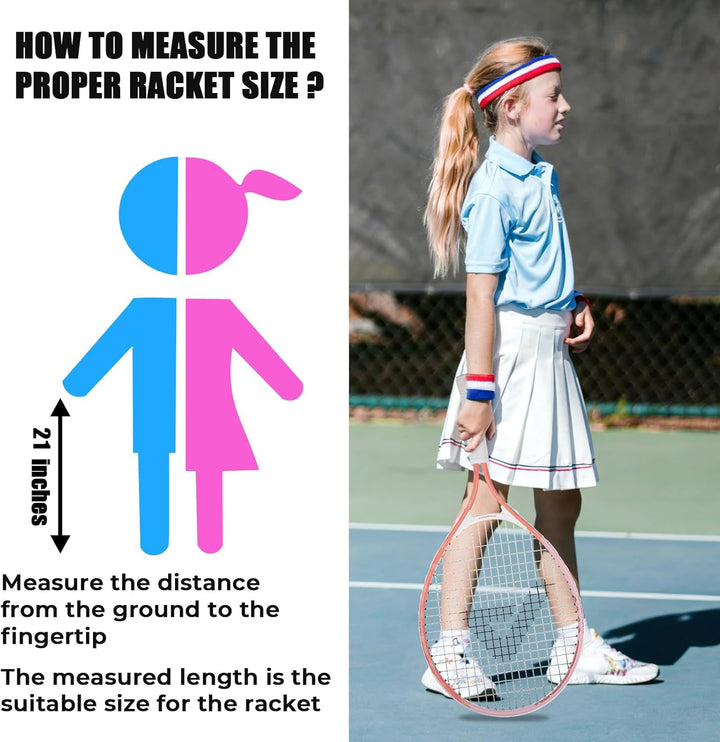 AMA SPORT - Junior-Tennisschläger für Kinder von 2–12 Jahren – Jungen & Mädchen – mit Nylon-Tragetas