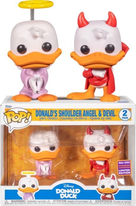Funko Disney Pop! Donald's Shoulder Angel & Devil Vinyl Figure Set 2022 Wondrous Convention Exclusiv