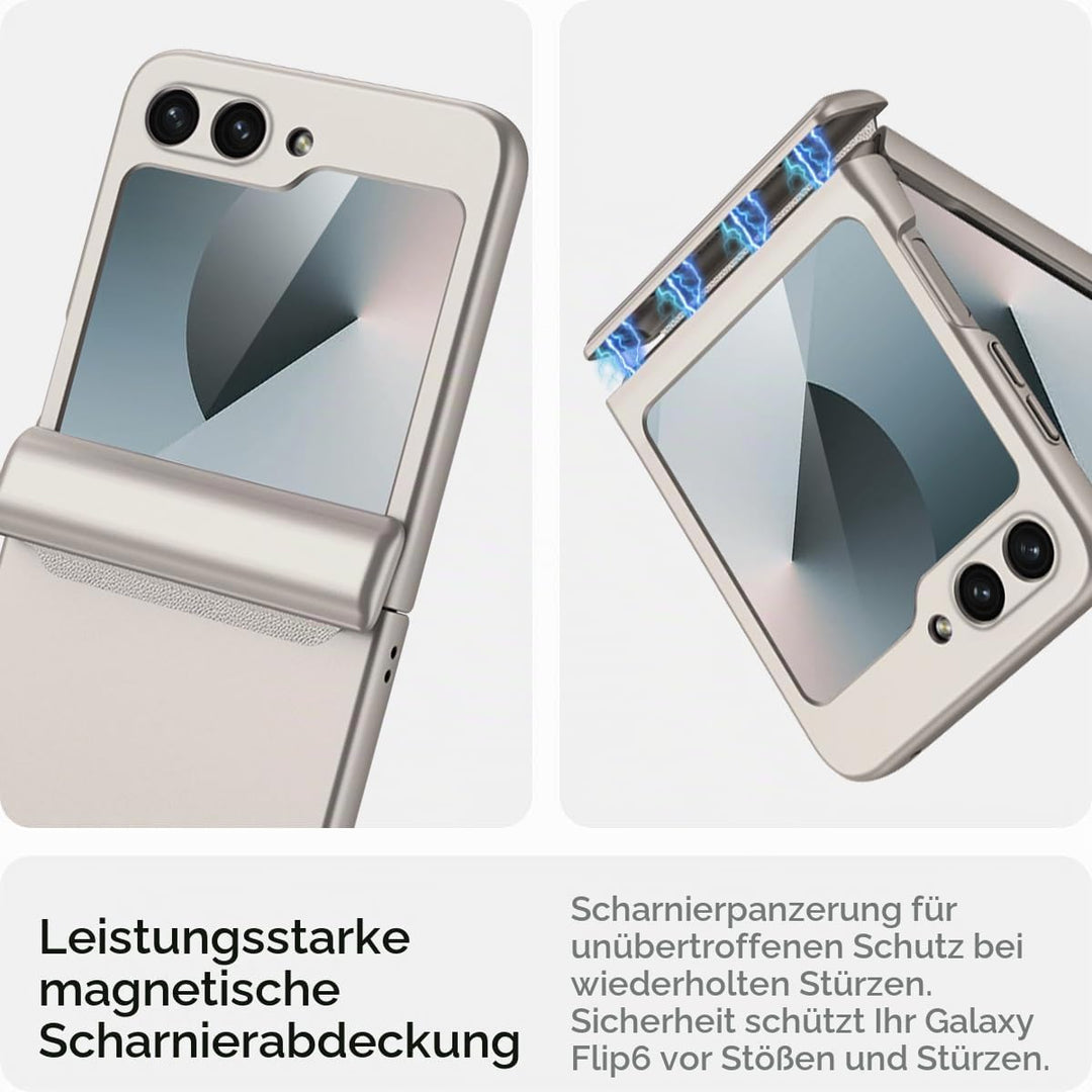 Miimall Kompatibel mit Samsung Galaxy Z Flip 6/Flip7 FE Hülle mit Scharnierschutz Magnetischer [Exte