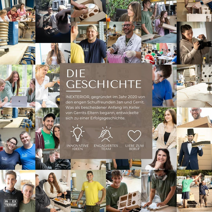 INEXTERIOR – Couchbar Couchi handgefertigt aus Holz in Schwarz mit Wunschgravur – Eckige Snack Box m