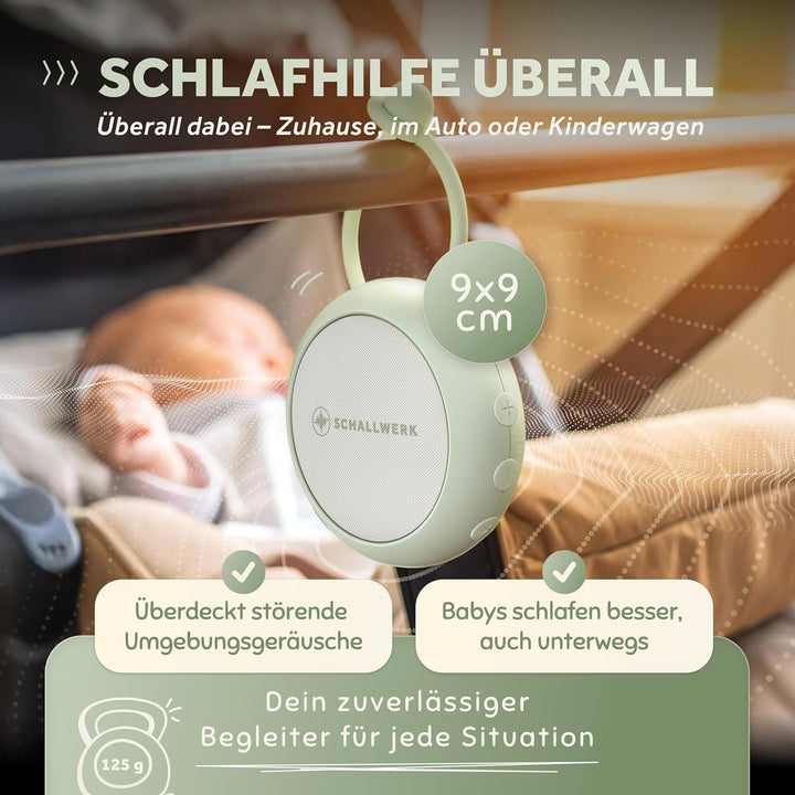 Schallwerk ® White Noise Machine Baby – Einschlafhilfe für Babys & Erwachsene mit weissem Rauschen,