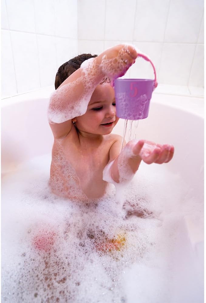 Janod - 5 Spieleimer für die Badewanne - Baby- und Kleinkindspielzeug - Handhabung und Geschicklichk