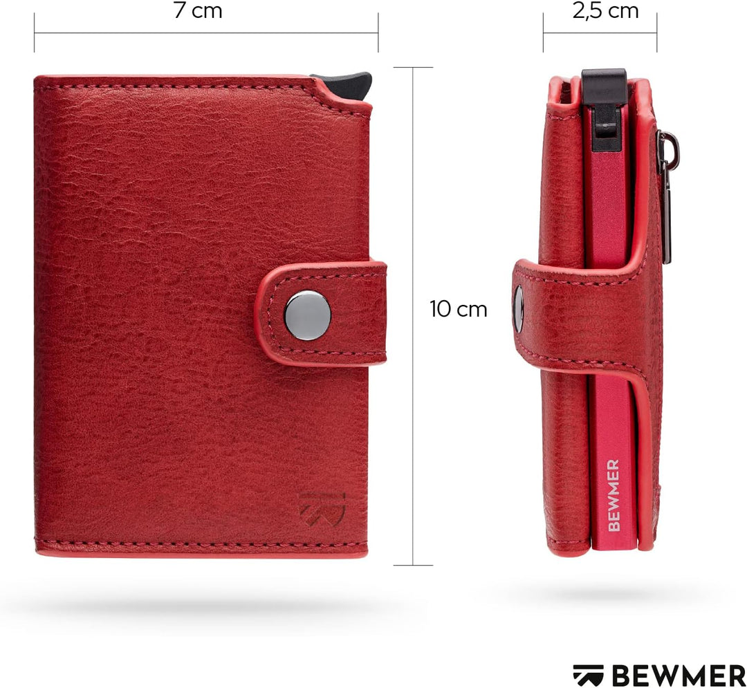 BEWMER 2 Shielded | Herren und Damen Slim Wallet mit RFID-Schutz Anti-Cloning | Kartenetui mit Münzf