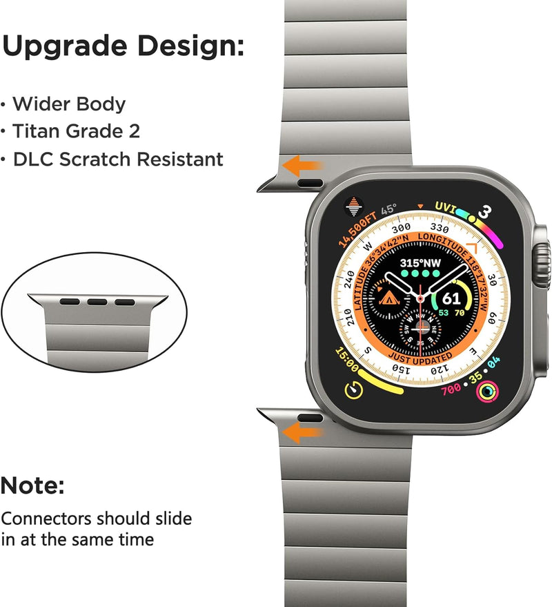 LULULOOK Armband Kompatibel mit Apple Watch Ultra 2/Ultra 49mm 45mm 44mm 42mm, Ultraleicht Ersatzarm