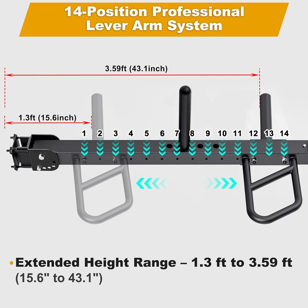Kipika Power Rack Jammer Arms – Verstellbare Höhe & Winkel Hebelarmsystem für Power Cages mit 1,6 cm