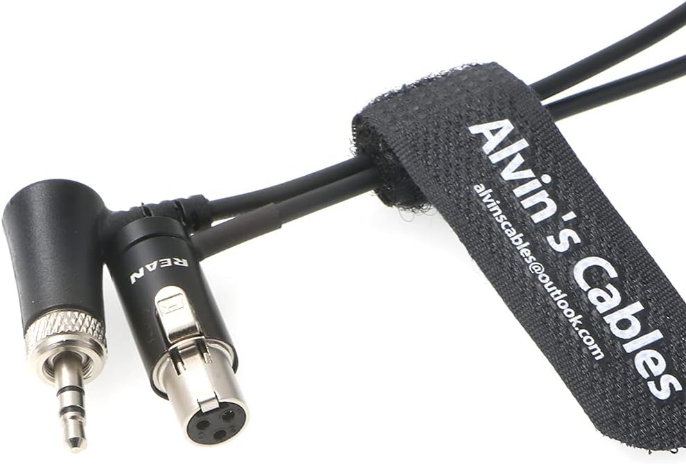 Low-Profile Audio-Kabel TA3F Mini-XLR 3-Pin Buchse auf Locking-3.5mm-TRS rechtwinklig für Sennheiser