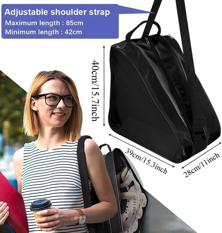 PERFETSELL Tasche Erwachsene Rollschuhetasche Ice Skate Eishockey Bag Skischuhtasche mit Verstellbar