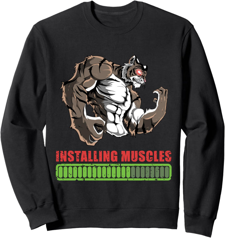 Tiger Powerlifter Workout Gym Installation Muskel Lifting Sweatshirt