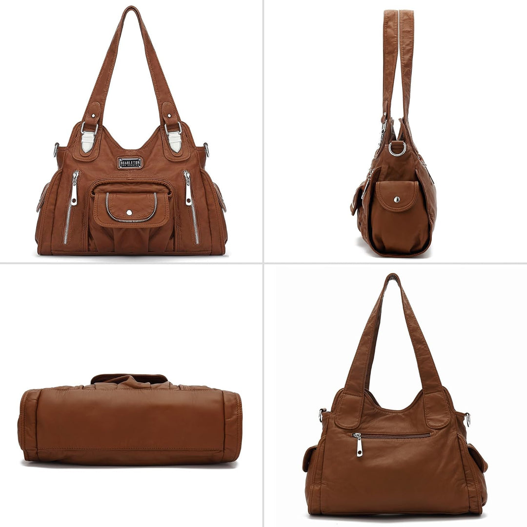 Scarleton satchel handtasche für Damen, ultraweich gewaschen vegan leder crossbody beutel, schulter-