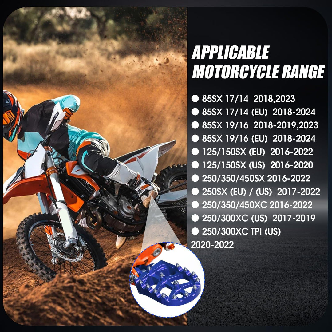 Fussrasten Motorrad,CNC MX Fussrasten Fussrasten Ruhepedale Für 2016-2018 TC FC TE FE 85-501 TX FX 1