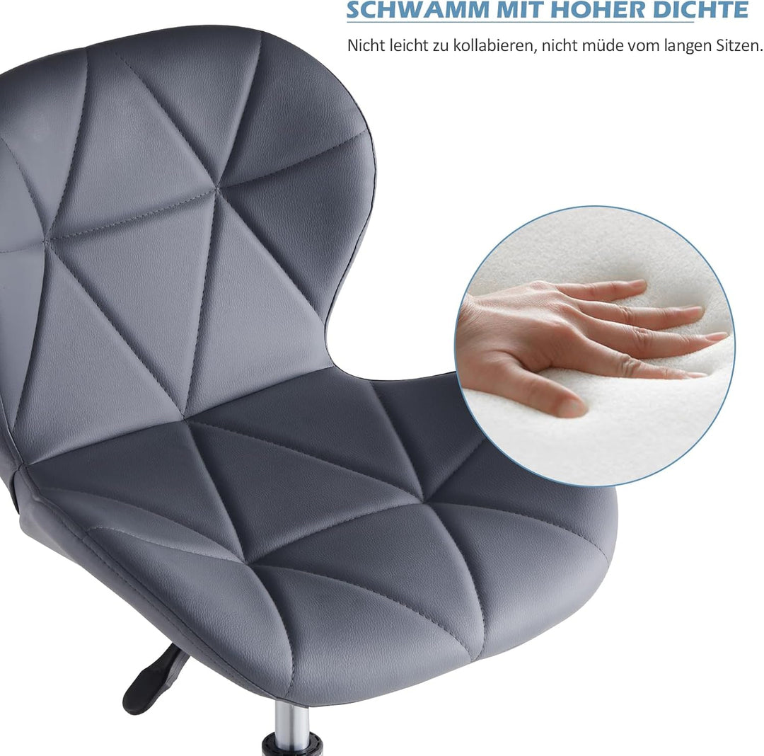 TUKAILAI Bürostuhl Ergonomisch aus Kunstleder, Verstellbar Schreibtischstuhl Drehstuhl Computerstuhl