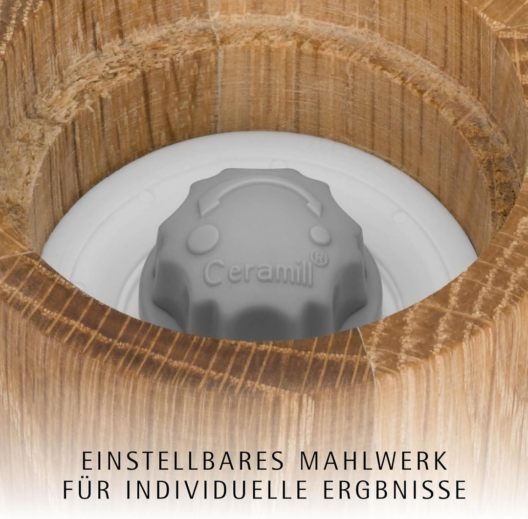 WMF Ceramill Nature Salz und Pfeffer Mühle Set 2-teilig, unbefüllt, für Salz, Pfeffer, Chilli, Salzm