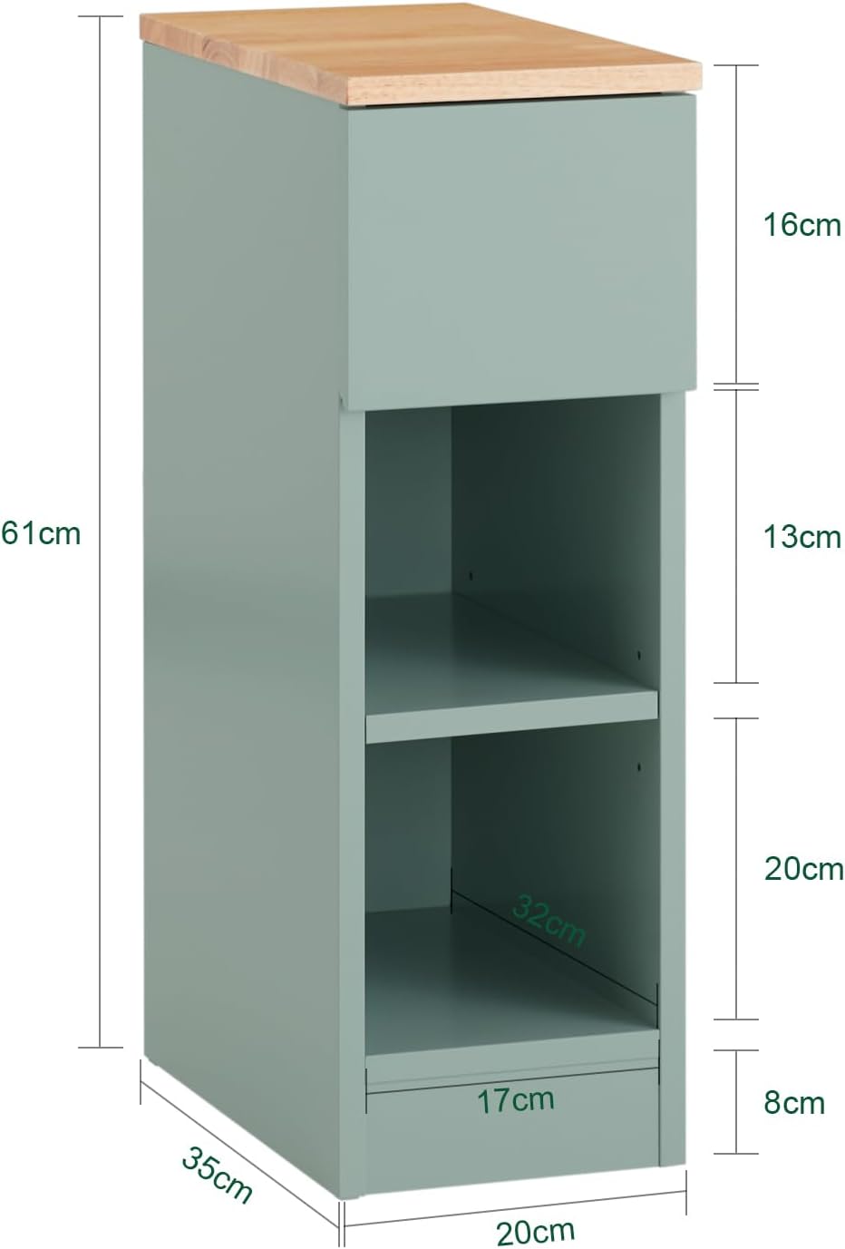 SoBuy Nachttisch mit Schublade für Boxspringbett Sofatisch Beistelltisch schmal Telefontisch Nachtsc