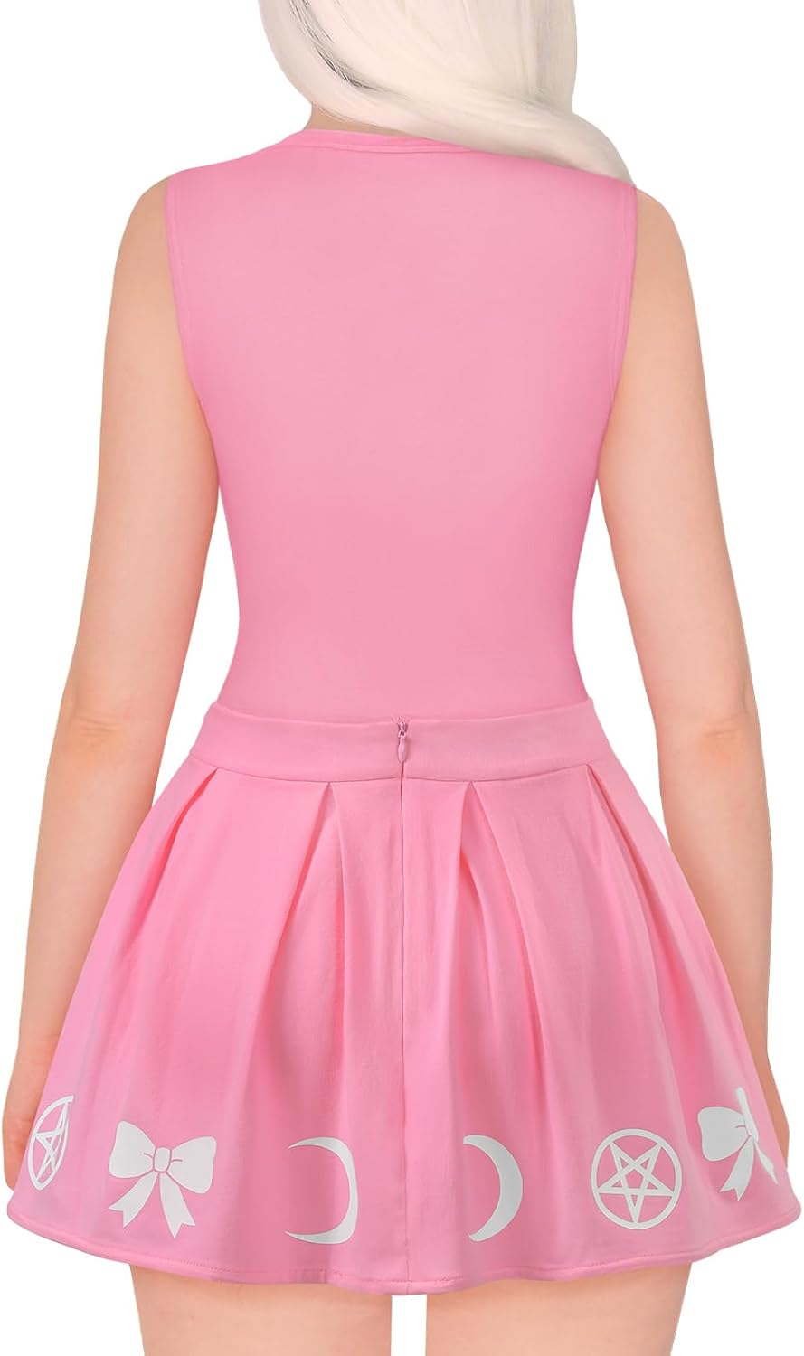LittleForBig Baumwolle Strampler Onesie Pyjamas Bodysuit –Luna Einteiler Rock Set S Rosa, S Rosa