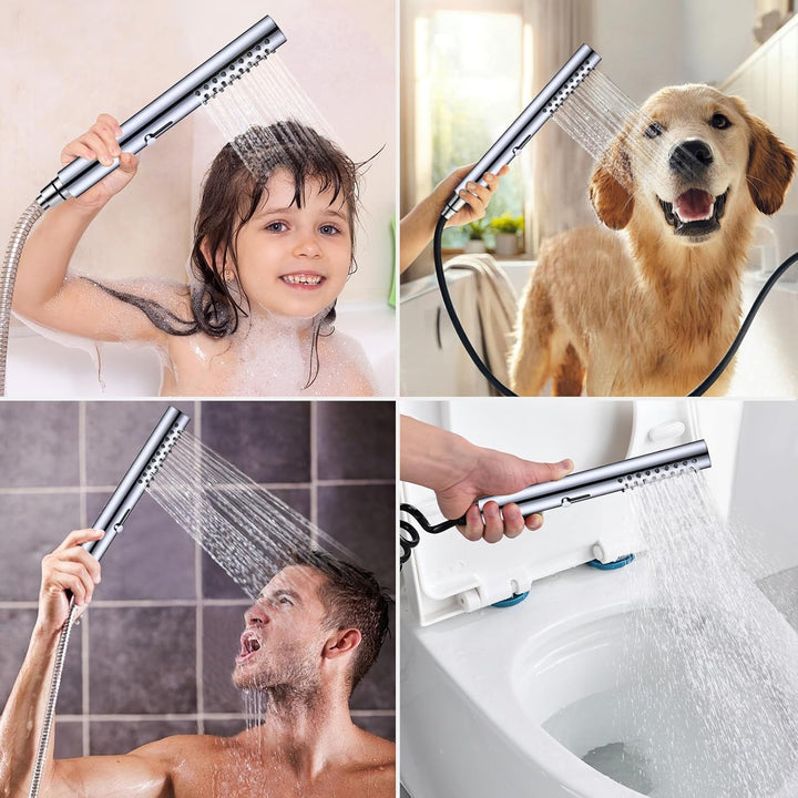 3 Modi Duschkopf Edelstahl DETBOM, Handbrause für Badezimmer, Shower Head Anti-Kalk, Wassersparend S