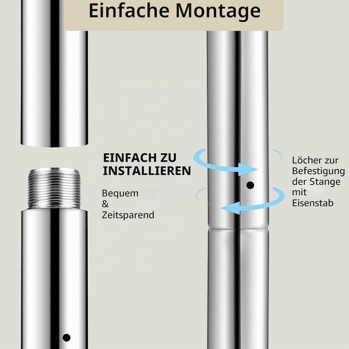PRIORMAN Stangenverlängerung für Pole Dancing 45mm - 125/250/500mm Tanzstangenverlängerung, Glatte V