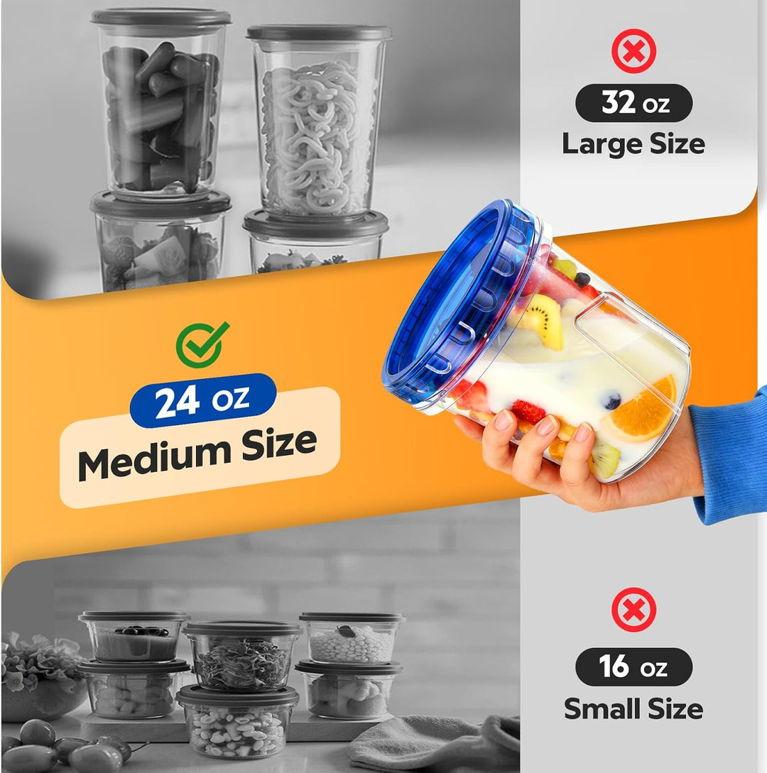 Wwtop Frischhaltedosen mit Deckel 12 x 720ml, Vorratsdosen mit Deckel Luftdicht, Meal Prep Boxen, Au