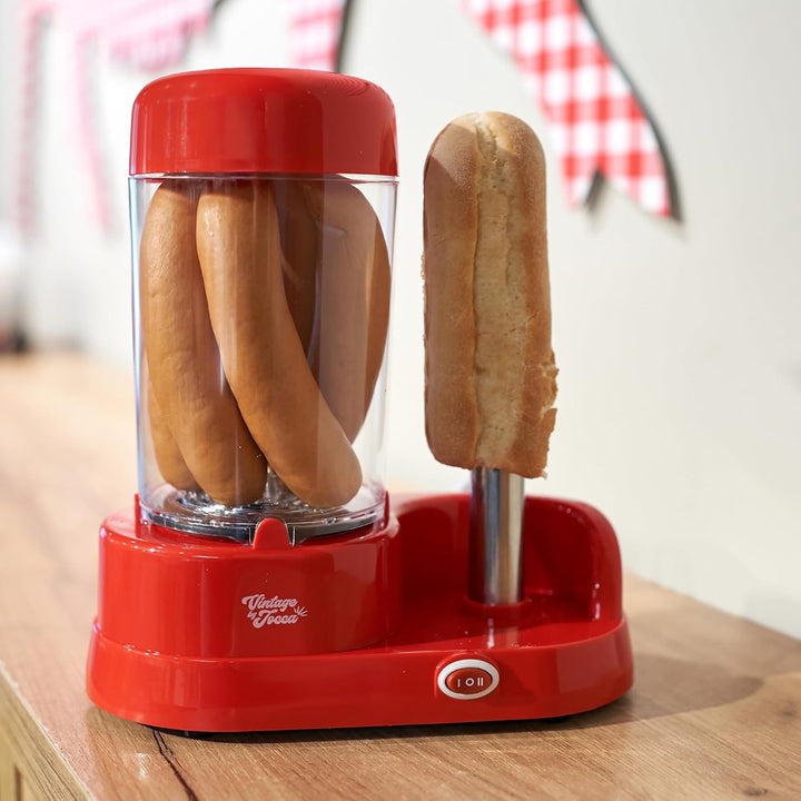JOCCA - Hot Dog Maker, 350W Leistung, Edelstahl-Stab, Platz für 6 Würstchen, Perfekt für Partys, Ges