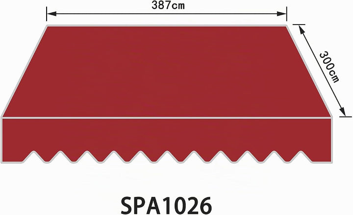 home Trends Markisenstoff 4m Markise mit Volant 4 x 3 m Markisenbespannung ersatzstoff 387 x 300cm B