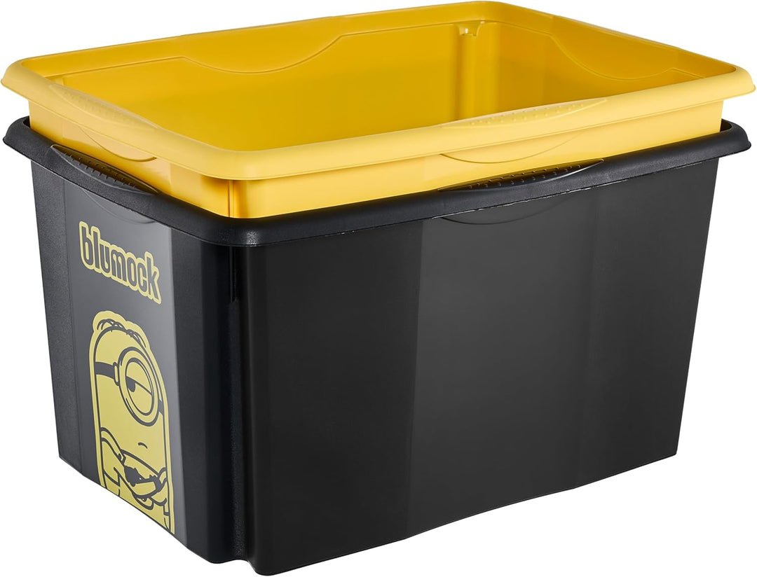 keeeper karolina Aufbewahrungsbox mit Deckel, 45 l, Dreh- und stapelbar, Design: Minions, Mosaic, Fü