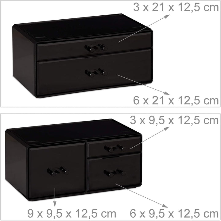 Relaxdays Make Up Organizer mit 21 Fächern, Kosmetik Tower für Lippenstift, Nagellack, Acryl Make Up