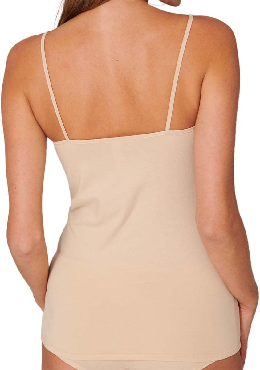 Schiesser Damen 2 PACK Spaghetti Top Unterhemd Bio Baumwolle - 95/5 Organic 36 2 X Schwarz / 2 X San