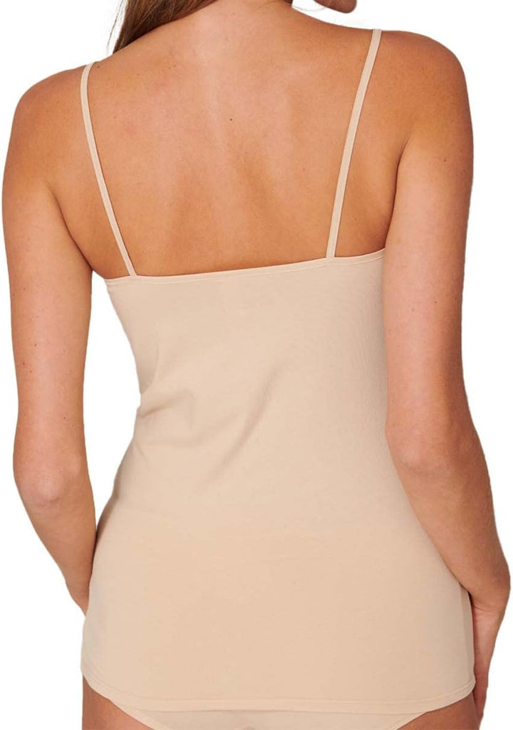 Schiesser Damen 2 PACK Spaghetti Top Unterhemd Bio Baumwolle - 95/5 Organic 36 2 X Schwarz / 2 X San