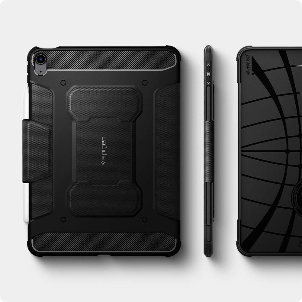 Spigen Rugged Armor Pro Hülle für iPad Air 11 und 10.9 Zoll | Robuste Hülle mit Pencil Halter, Tri F