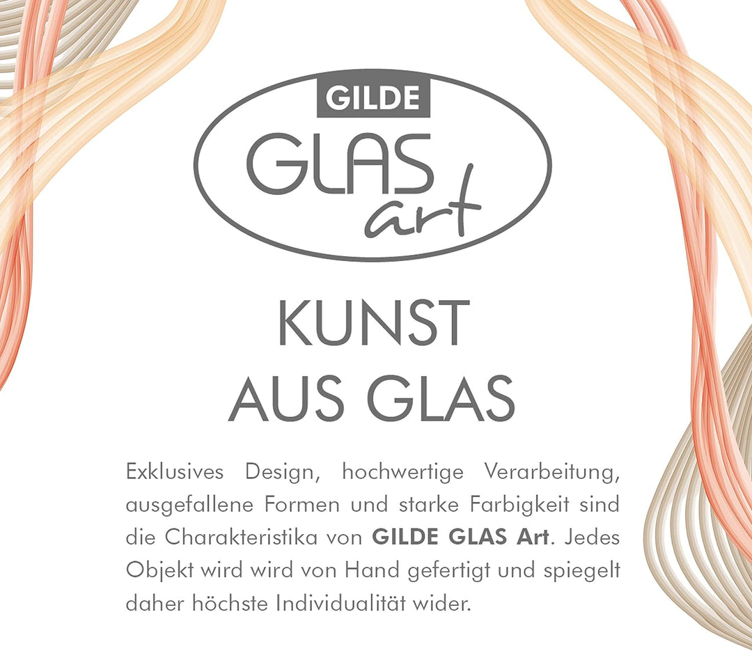 GILDE GLAS art Design Vase - Kunst Objekt - Glasvase - Blumenvase aus Glas H 31