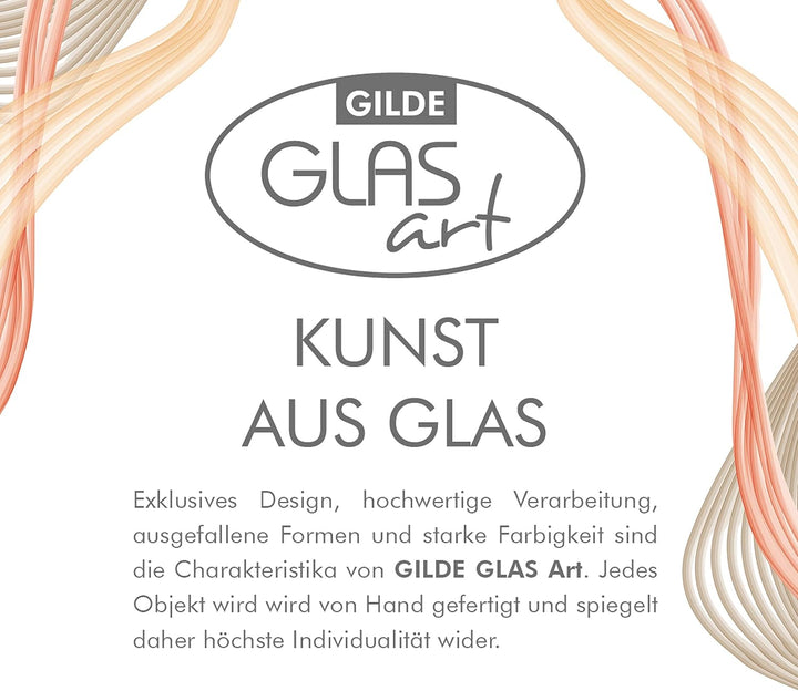 GILDE Glas Art Dekovase XL – Designer Deko abstrakte Vase Dekoobjekt – Home Design für Wohnzimmer Sc