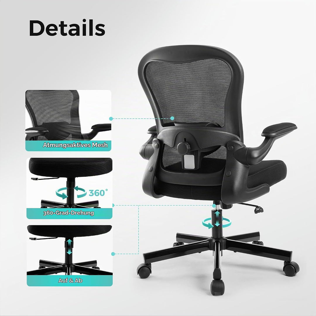 ALPHA HOME Bürostuhl Ergonomischer, Schreibtischstuhl Höhenverstellbar Chefsessel Ergonomisch Comput