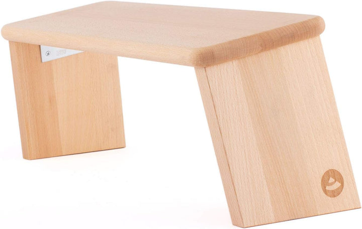 Bodhi Meditationsbank aus Holz (Buche) | Yoga Hocker aus Holz | Kniesitz Medibank für eine Tiefe Med