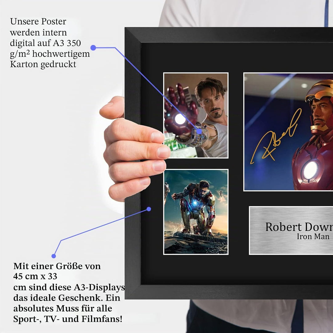HWC Trading FR A3 Robert Downey Jr Ironman Presents Autogramm-Bild für Film-Erinnerungsstücke, gerah