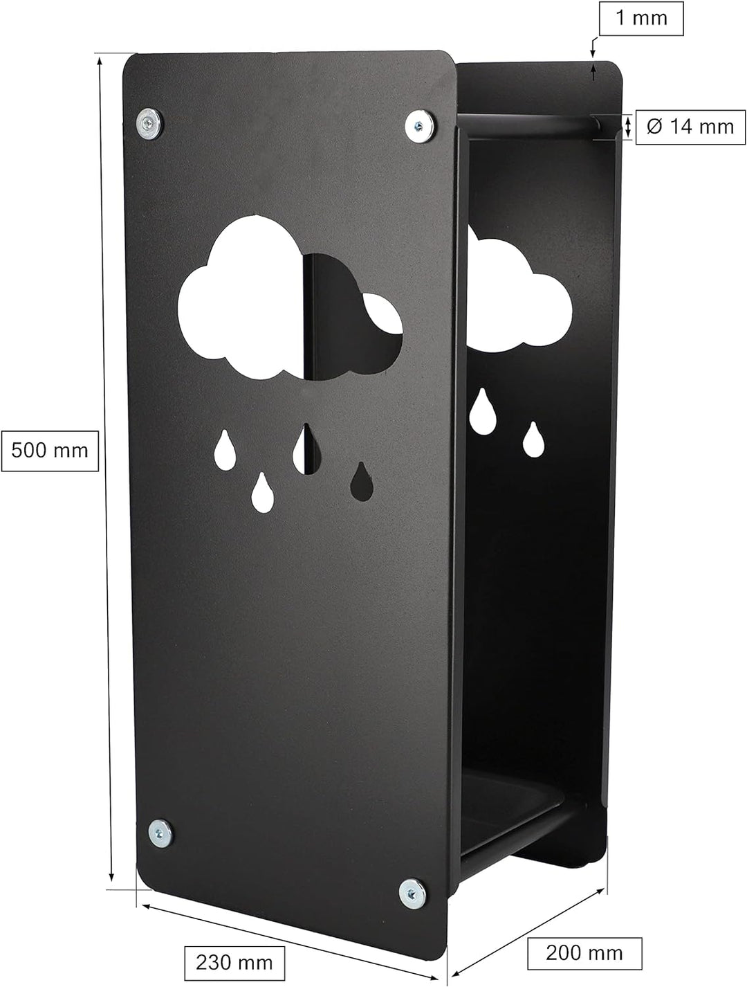 KOTARBAU® Regenschirmständer Schwarz Wolke Perfekt für ein elegantes Wartezimmer oder gemütlichen Fl