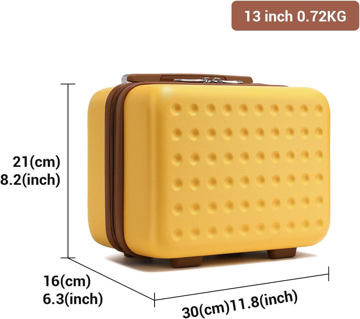 KONO Kosmetikkoffer Schminkkoffer Koffer Beauty Case 31 x 22 x 18 cm,Gelb Gelb Beauty Case (31 cm),